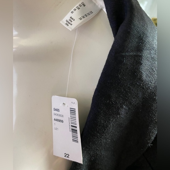 Addition Elle Black Shawl Collar Blazer Linen blend Sz US 22 - Picture 11 of 14